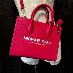 Michael Kors Mirella Pebbled Leather Crossbody Bag